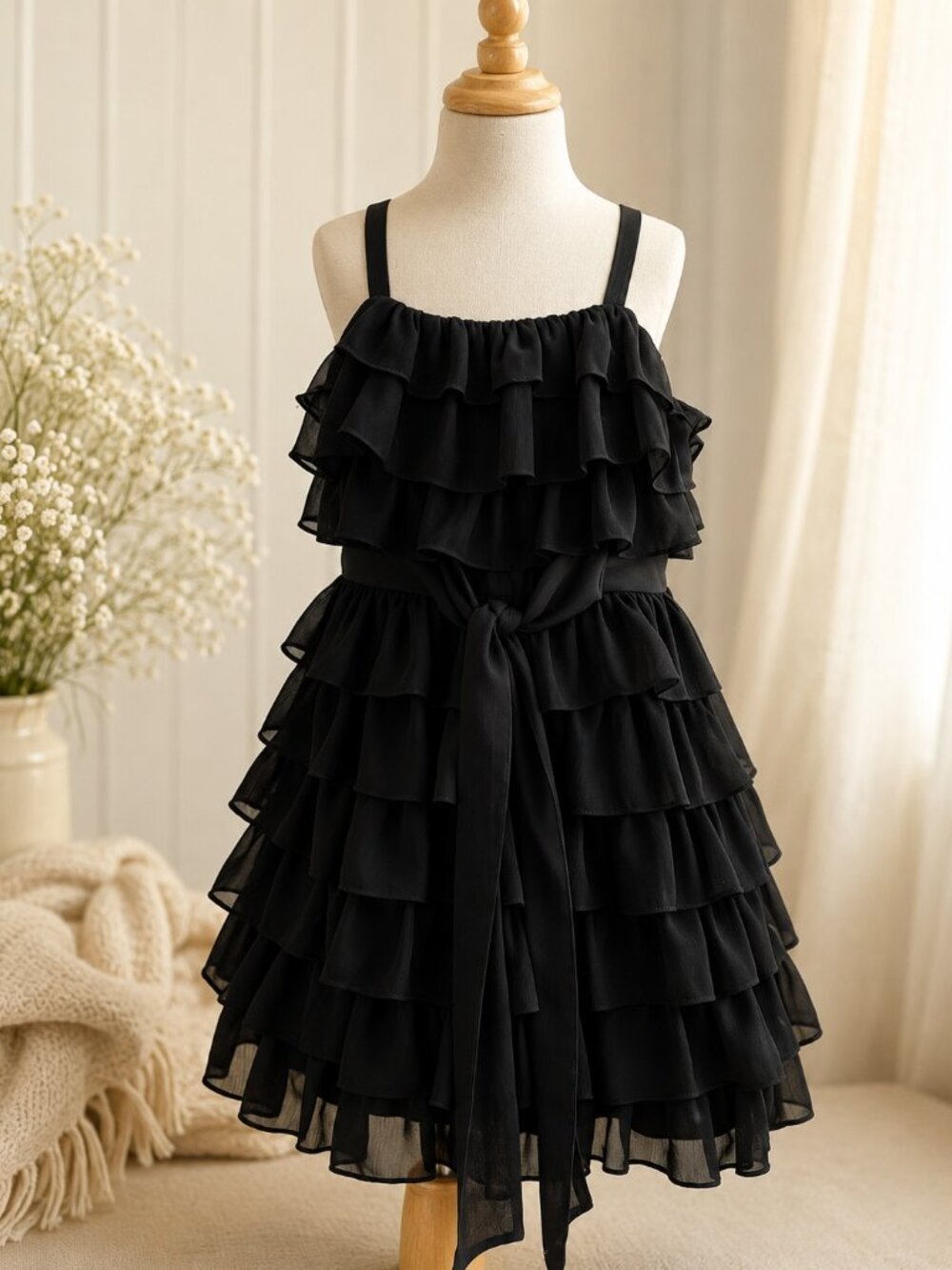 Gorgeous Juicy Couture Black Dress with Ruffle Detail Size 7